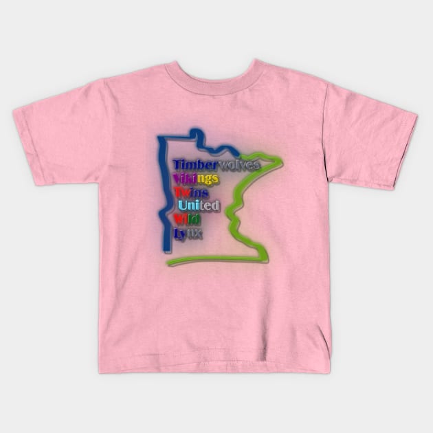 Minnesota Sports Kids T-Shirt by Geekenheim